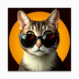 Cat In Sunglasses Canvas Print