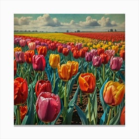 Tulip Field Canvas Print