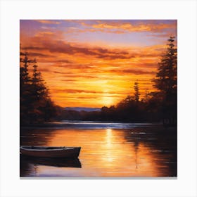 Sunset On The Lake Canvas Print