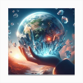 Earth In A Hand 1 Canvas Print