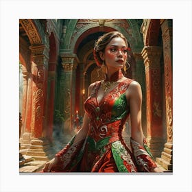 lady in red Canvas Print