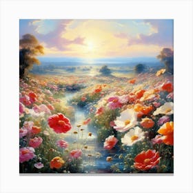 Bloemenzee Dutch For Sea Of Flowers Fields Of Flowers In A Dreamlike State With Swirling 8 Canvas Print