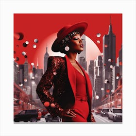 Woman In Red 9 Canvas Print