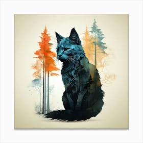 Cat In The Forest Canvas Print