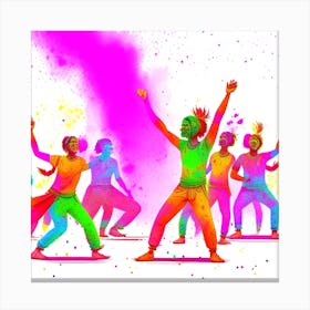 Colorful Holi Dancers Canvas Print