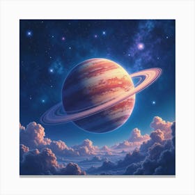 Titan In A Watercolor Magical Starry Night 1 Canvas Print