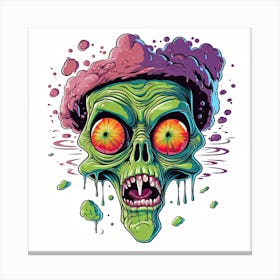 Zombie Skull Canvas Print