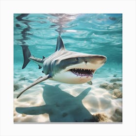 Shark In The Sea Canvas Print