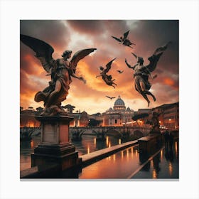 Sunset In Rome Canvas Print