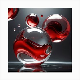 Red Liquid Spheres Canvas Print