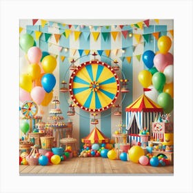 Carnival Party Backdrop Canvas Print