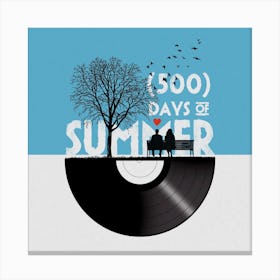 500 Days Of Summer Movie Square Canvas Print
