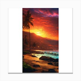 Sunset On The Beach 1 Canvas Print