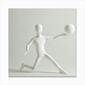 Man Kicking A Ball Canvas Print