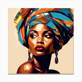 African Woman In A Turban Canvas Print