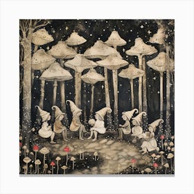 Gnomes Mushrooms Canvas Print