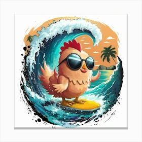 Chicken Surfboard Canvas Print