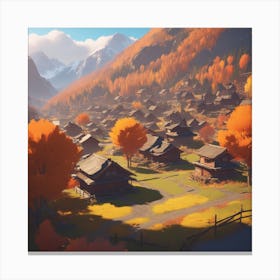 Village In Autumn 11 Canvas Print