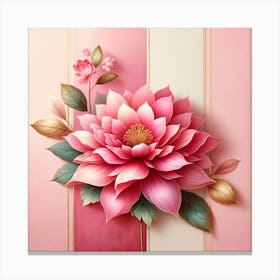 Pink Flower On A Pink Background Canvas Print