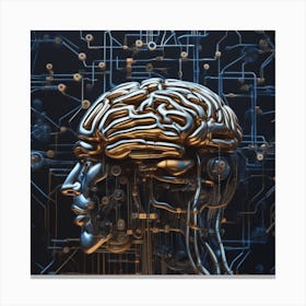 Brain On Circuit Board 22 Canvas Print
