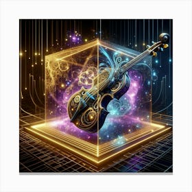 Violin In A Cube Canvas Print