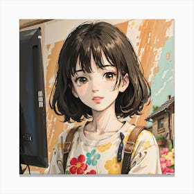 Anime Girl 7 Canvas Print