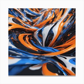 Abstract orange and blues Canvas Print