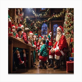 Santa Claus With Children 2 Canvas Print