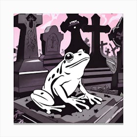Frog In The Graveyard Canvas Print