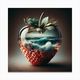 Strawberry In The Sea Canvas Print