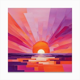 Sunset Over The Ocean 21 Canvas Print