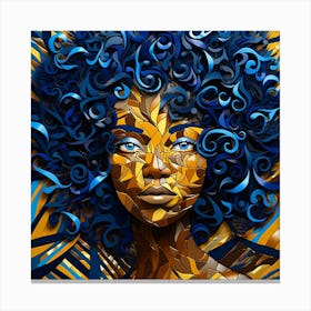 Blue Haired Woman Canvas Print