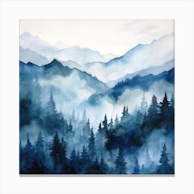 Watercolor Of Mountains 4 Canvas Print