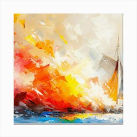 Sailboat In The Sea 1 Canvas Print