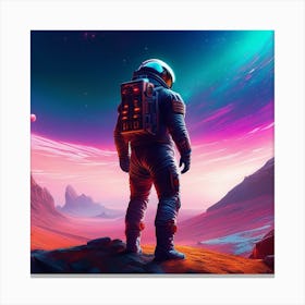 Lonely Astronaut in the Planet 2 Canvas Print