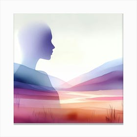 Silhouette Of A Woman Canvas Print