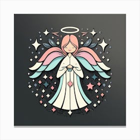 Angel With Stars Canvas Print
