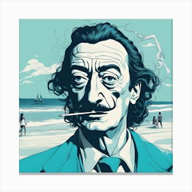 Salvador Dali at the beach_abstract Canvas Print