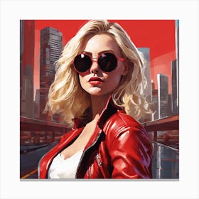 Woman In A Red Jacket Canvas Print