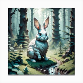 Rabbit In The Woods 48 Canvas Print