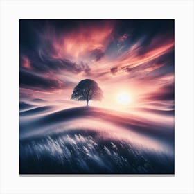 Lone Tree In A Field 1 Canvas Print