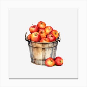 Apples In A Bucket 5 Canvas Print