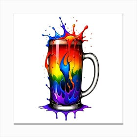 Rainbow Beer Mug Canvas Print