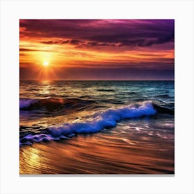 Sunset At The Beach 264 Canvas Print