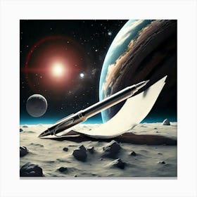 Pen And Paper In Space  Canvas Print