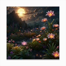 Moonlight In The Forest 4 Canvas Print