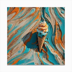 Abstract Ice Cream Cone Canvas Print