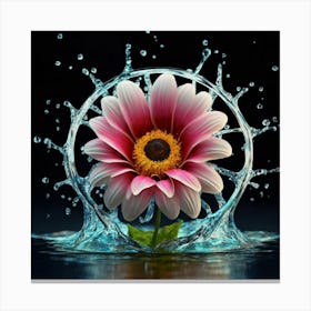 Water Splash Flower Canvas Print