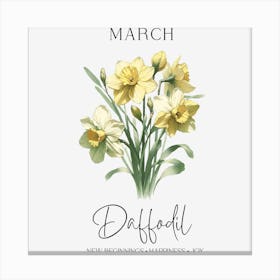 Daffodil March Birthday Canvas Print