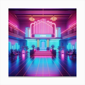 Neon Hall Canvas Print